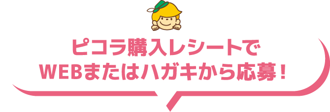 ピコラ購入レシートでWEBまたはハガキから応募！