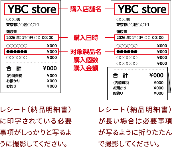 レシート見本